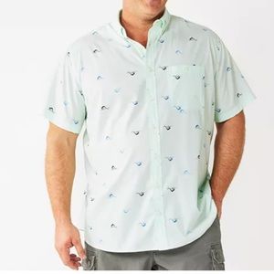 Men’s 5X Big Tall Croft & Barrow Button Down Performance Shirt Short Sleeve